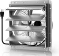 Xcity 12" Shutter Exhaust Fan with 6 ft Power Cord, High Speed AC Motor, 1597 CFM, 1650 RPM, Wall Mount Ventilation Fan with Automatic Gravity Louvers, for Garage, Shed, Commercial, Attic, Waterproof