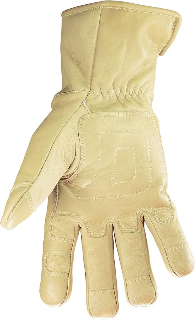 Youngstown Glove FR Ultimate Leather Utility Winter Work Gloves - Kevlar Lined - Cut, Puncture, Flame Resistant, Arc Rated - Tan, Small
