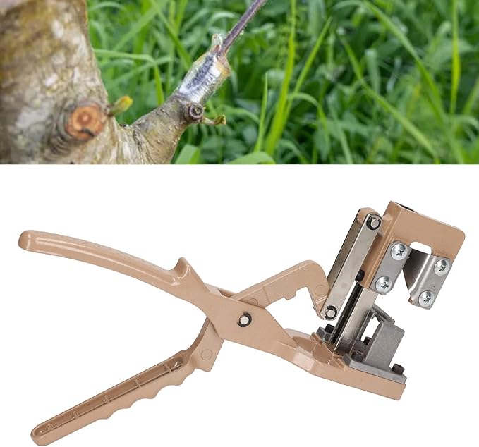 Professional Grafting Scissors Pruning Shears V Shape Cutting Tool with Non Slip Aluminum Alloy Handle for Gardening Farming Plant Grafting Gray Color