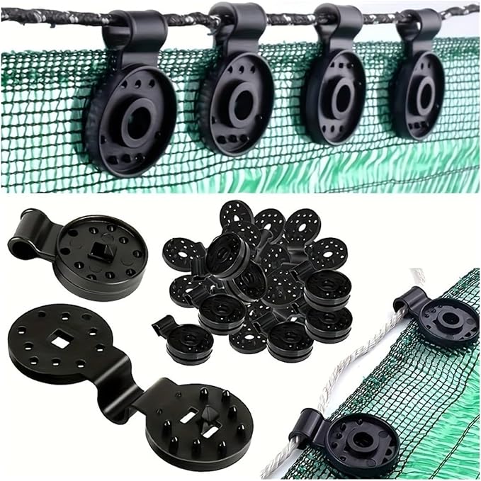 pureza 100pcs Heavy-Duty PP Shade Cloth Gripper Clips - Durable Fasteners for Greenhouse Netting and Tarp Attachment