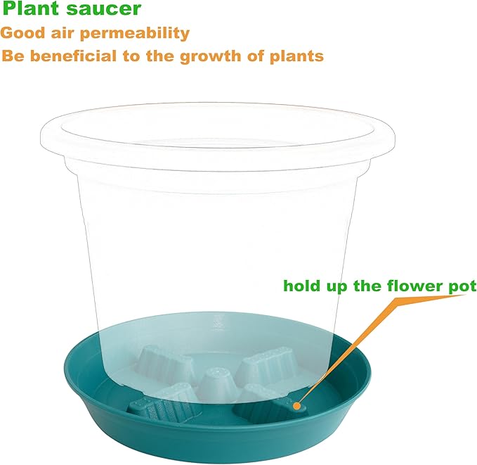 4 Pack Plant Saucer 10 inch, 8 12 14 17 inch, Plant Stand Plastic Plant Saucers for Indoors Outdoor, Heavy Duty Flower Plant Risers for Inside Pots, Pot Saucers for Plants, Grow Bags Saucers