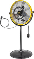HiCFM 4400 CFM 20 Inch Outdoor Misting Fan Pedestal Standing Base with IP44 Enclosed Motor, Detachable Mist Spray Kit, 9 FT Cord & GFCI Plug, 120 Degree Tilted Head, UL Outdoor Approved