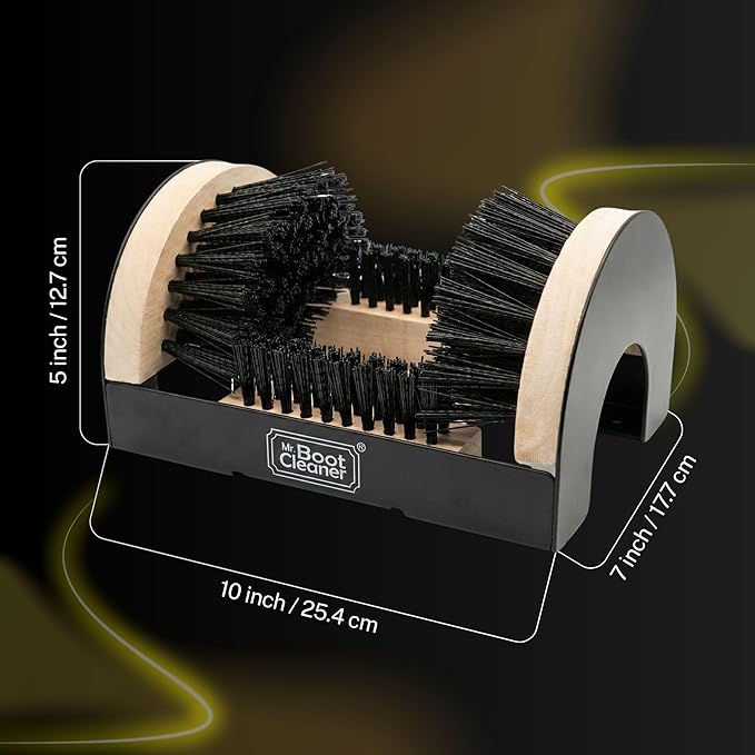 Heavy Duty Boot Brush Cleaner Outdoor Floor Mount or Portable Commercial Boot Scraper/Scrubber with Hardware, Wood