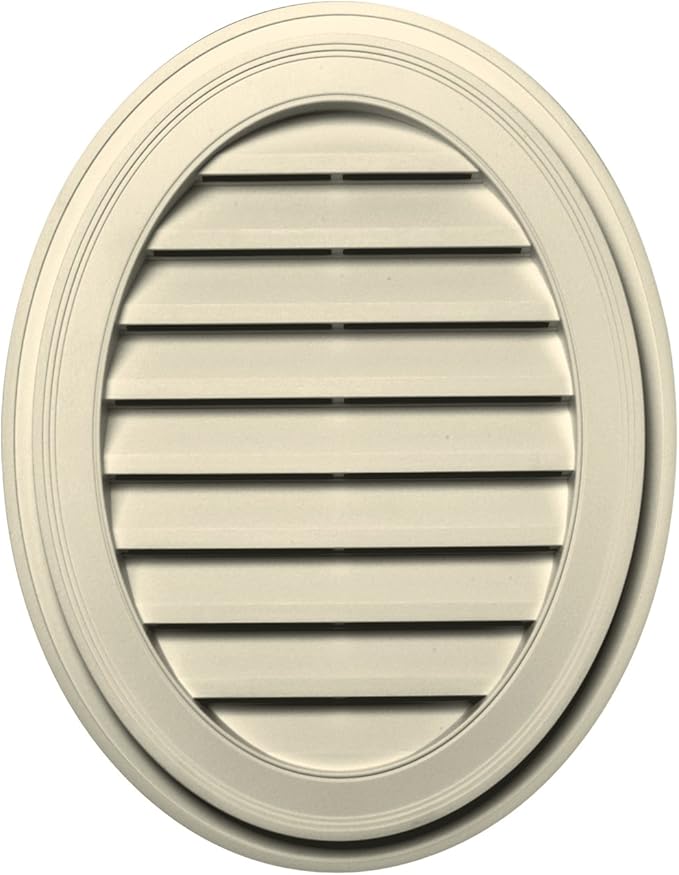 Builders Edge 120042127020 21" x 27" Oval Vent 020, Heritage Cream
