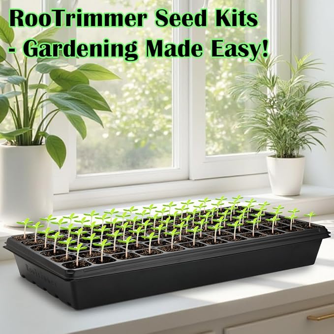 RooTrimmer 10 Pack 1020 Trays No Holes and 10 Pack 72 Cell Seed Starter Tray, 20" x 10" - Heavy Duty Reusable Plastic Seed Starter Kit for Microgreens, Seed Germination & Plant Propagation (10 Sets)