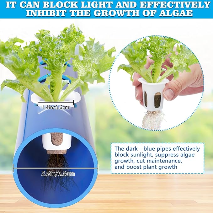 GENORTH A-Type Hydroponics Growing System Kit for Vegetables,Fruits and Herbs,72 Plant Sites and Food-Grade PVC-U Pipes,Suitable for Indoor and Outdoor,New