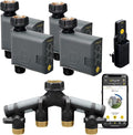Orbit 21207 B-hyve Gen 2 Smart Hose Watering Timer, 4-Pack with Wi-Fi Hub and Hose Y Splitter
