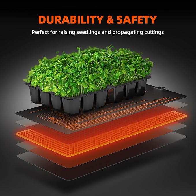 Spider Farmer Seedling Heat Mat 48"x20.75" Waterproof Plant Heating Pad with Built-in Temperature Controller for Indoor Seed Starting Germination Hydroponics Cutting Clone, Greenhouses and Brewing