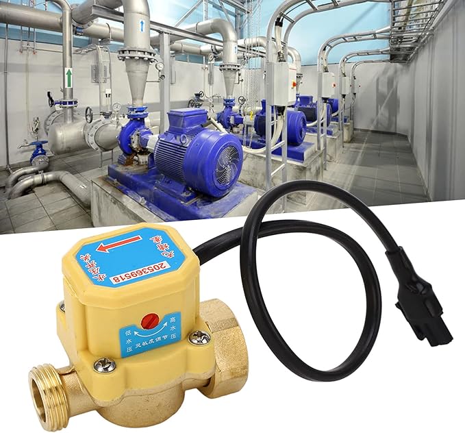 Universal Water Pump Pressure Switch Adjustable Automatic Water Pressure Booster Pump Controller ABS Brass Construction G3/4 to G1/2 Size for Home Industrial Use 2A Current