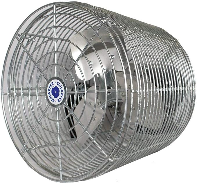 Schaefer VK12-GA VersaKool Air Circulator Fan, Ceiling Wall Mount & Aluminum Blade, 1470 CFM, 1/10 hp, Energy-Efficient Commercial Fan for Patio, Garage, Industrial & Workshop (Silver)