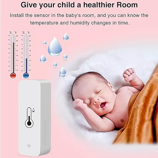 PHOVOLT WiFi Hygrometer Thermometer Sensor for Home, Indoor Outdoor Wireless Temperature Humidity Sensor Monitor with Remote App Notification Alert, Work with Tuya app, for Home Greenhouse (2-Pack)