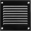 Vent Systems 4'' x 4'' Inch (Overall Dimensions) - Black Air Vent Cover Metal Air Return Grill with Built in Mesh Screen HVAC Vent Duct Cover for Home Improvement - Exhaust, HVAC Ducting Ventilation