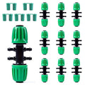 Kalolary 10PCS Barbed Tee 1/2 inch to 1/4 inch Irrigation Tube Anti-Drop Premiun Quality Fitting (fits 13mm ID/ 4mm ID), 16mm PE Pipe Lock Female Connector to 47 Pipe Variable Diameter Six-Way Adapter