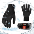 Vgo... 5-Pairs Freezer Winter Work Gloves, Double Lining Rubber Latex Coated for Outdoor Heavy Duty Work (Size M, Black, RB6032)