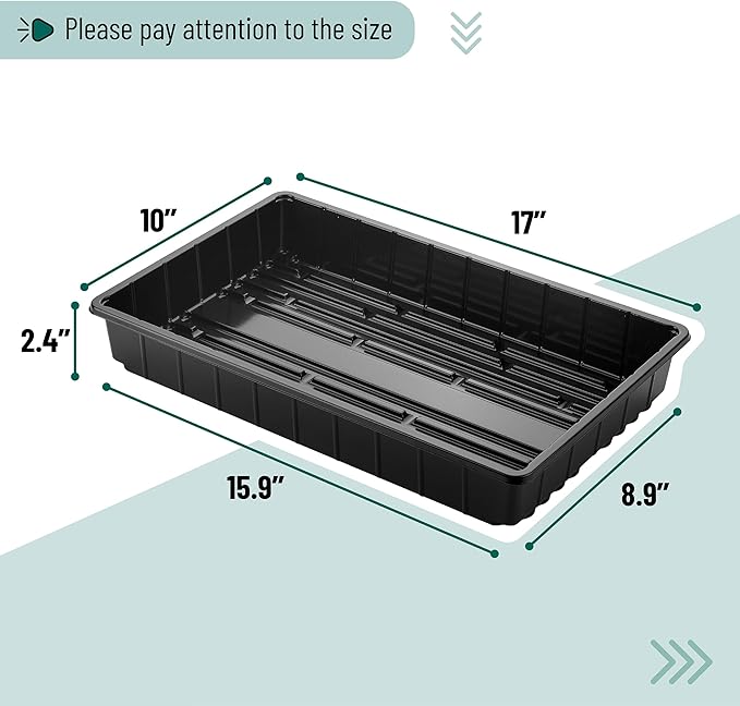 Mr. Pen- Seed Starter Trays, 5 Pack, 17"x10"x2.4", Durable Plastic Growing Trays, Stackable and Reusable Seedling Starter Kits for Indoor, Outdoor, Greenhouse Gardening, Planting, Hydroponic Systems
