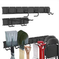 CBWLWJ Garage Tool Organizer Wall Mount, 48 inch Garage Wall Organizer, 400lbs Sturdy Garden Tool Organizer with 7 Adjustable Hooks, for Yard, Shed, Basement, Workshop(Black)