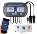 Smart Water Quality Tester 6-in-1 pH/EC/TDS/Salinity/S.G and Temperature Meter with Wi-Fi Continuous Monitor Wall-Mounted pH Water Meter with ATC and Easy Calibration for Aquariums, Hydroponics