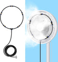 lifeegrn Misting Cooling System: Outdoor Mister System for Patio, 20 FT Misting Line+5 Mist Nozzles+3/4" Brass Adapter Garden Trampoline Greenhouse