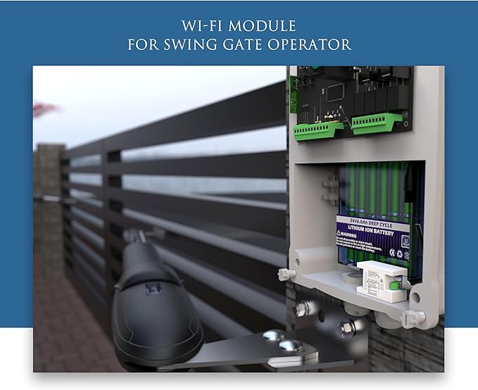 Blütezeit WiFi Module for MS Series Swing Gate Openers – eWeLink App Control, Alexa/Google/Siri Compatible, Single-Button Cycle Operation, 2.4GHz Smart Remote Access