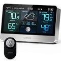 MASHI Weather Station with 8.8" Color Display, Wireless Indoor Outdoor Thermometer Hygrometer, Atomic Clock, Accurate Weather Forecast, 5-Level Brightness,Easy for Seniors, Bedroom, Garden, Kitchen