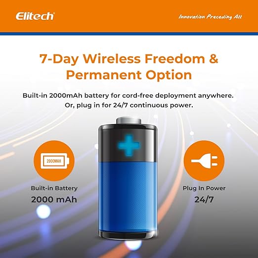 Elitech WiFi Temperature and Humidity Data Logger, 2.4GHz/5GHz Real-time Monitor with Water Leak Detector, Cloud Storage, App and Email Alerts, Includes 10M Patch Cord, RCW-800W-WI, -40°F to 176°F