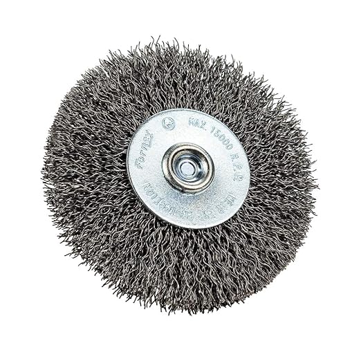 Forney 72254 Wire Wheel Brush, Coarse Crimped with 1/4" Round Shank, 3"