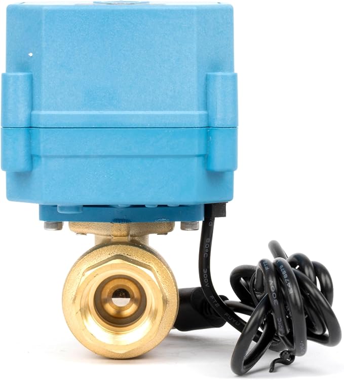 U.S. Solid WiFi Smart Motorized Ball Valve 1/2 inch NPT for Water Control & Irrigation, 2 Way Brass Electric Valve, USB Powered, LED Status Indicator, Flow Direction Window, Remote On/Off Control