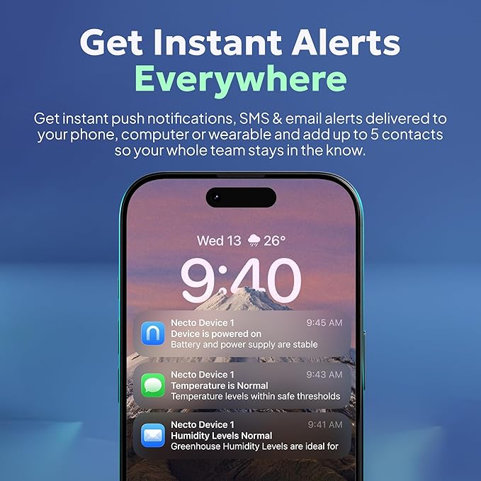 Cellular Temperature Monitor - Remote Power Failure Alarm & Humidity Sensor with Unlimited Alerts. Temp Monitoring System for RV Pet Safety, Vacation Home, Server Room. No Fees or WiFi Required