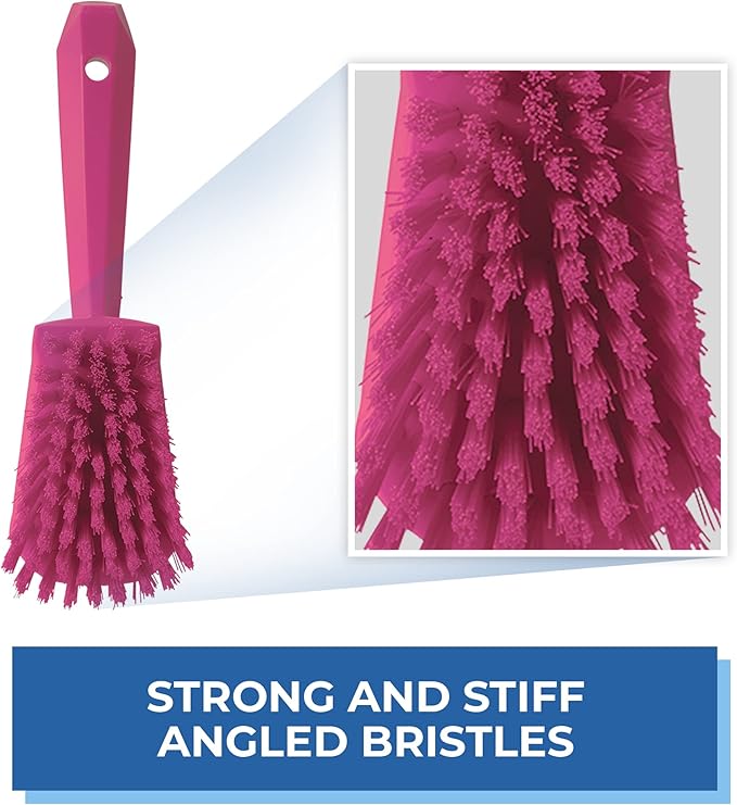 Vikan 41921 Brush,Washing,Stiff,10",PP/PBT,Pink
