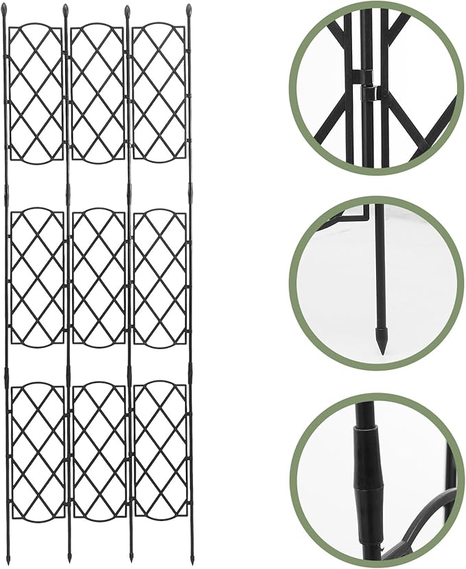 Toddmomy Metal Plant Climbing Trellis Rack 46.5-135cm Adjustable Steel Vine Plant Support for Outdoor Garden