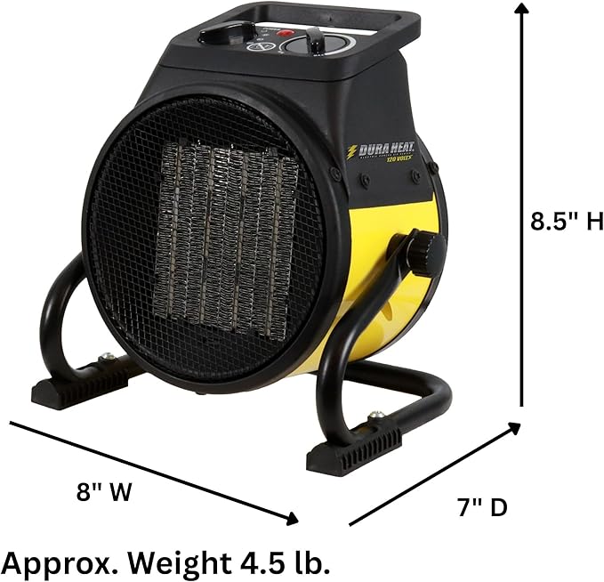 Dura Heat EUH1465 Electric Forced Air Heater with Pivoting Base 5,120 BTU, Yellow