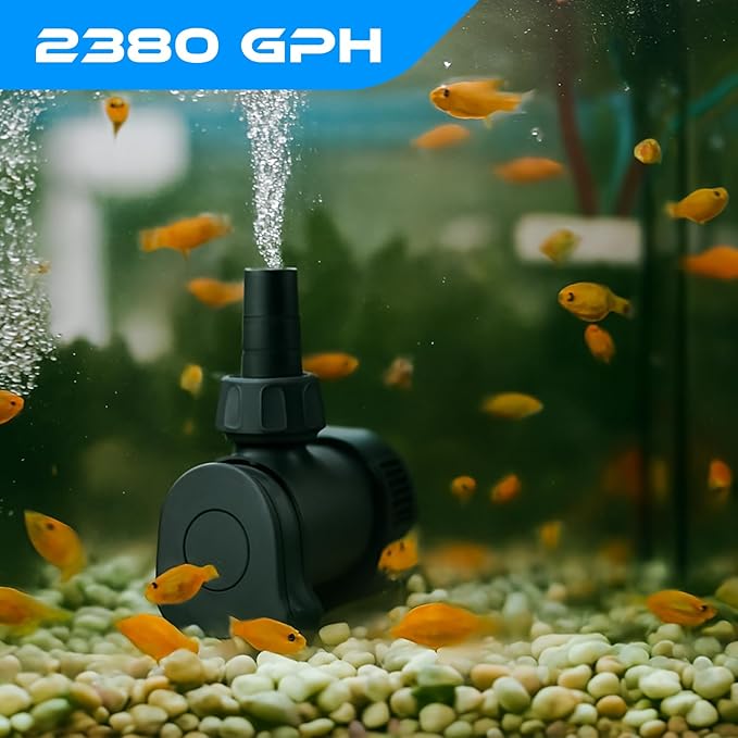 2380 GPH Intelligent ECO Amphibious Water Pump - Sine Wave Technology with Controller for Hydroponics & Aquariums, 70W - 4 Pack