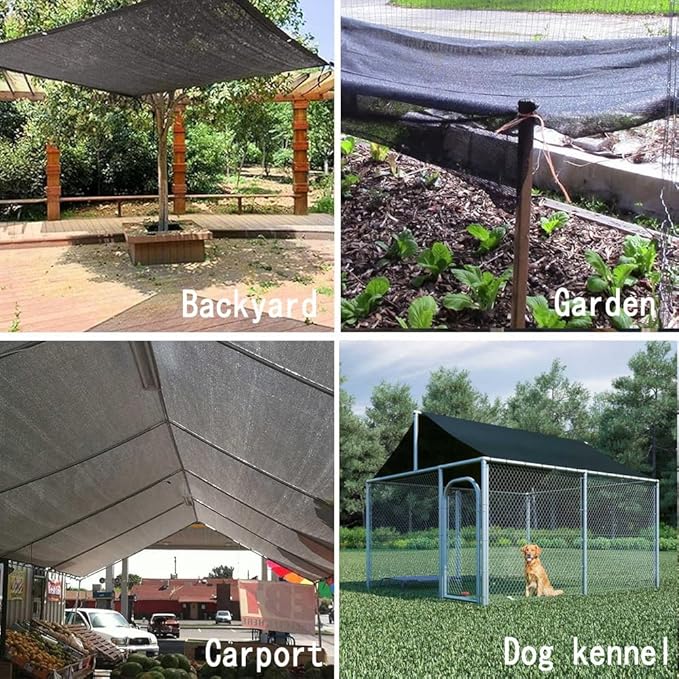 90% Black Shade Cloth, 12X15 Ft Garden Sun Shade Proof Cover, Outdoor Shade Netting with Grommets, UV Protection Breathable Sunshade Mesh Fabric for Patio, Greenhouse, Pergola, Potted Plant