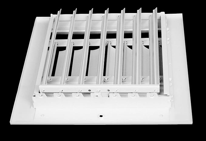 HVAC Premium 12"w X 6"h 1-Way Air Vent Adjustable Aluminum Curved Blades Integral Multi-Shutter Damper HVAC Diffuser [Outer Dimensions: 13.75"W X 7.75"H]