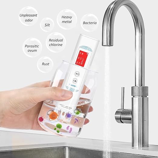 6 in 1 Digital Water Tester for Drinking Water, Portable Water Quality Tester for TOC, COD, EC, UV275, Temp, TDS Meter Digital Water Tester for Well, Tap, Outdoor Water