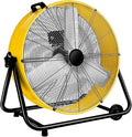 WARMLREC 24" Industrial Floor Fan, 8900 CFM High Velocity Drum Fan with 3 Speeds, Portable Heavy Duty Industrial Fan for Warehouse, Workshop, Factory, Commercial, Residential and Greenhouse Yellow