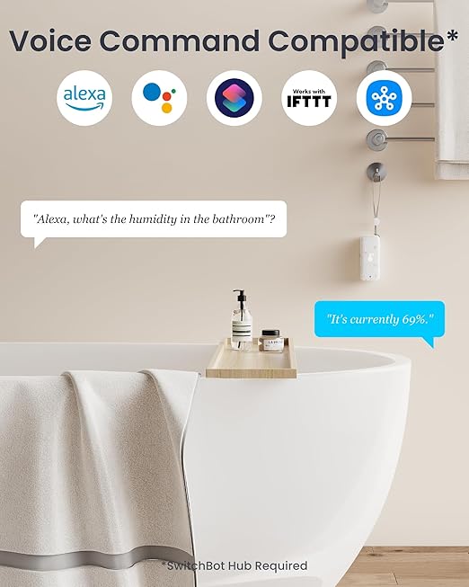 Bluetooth Hygrometer Thermometer, IP65 Indoor Outdoor Humidity Sensor with Remote App Control, Room Temperature Monitor with 394ft Bluetooth Range (Outdoor Meter*3+HubMini)