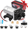 2026 Upgraded RV Water Pump, 12V 6.0 GPM High-Flow, Ultra-Quiet 75PSI Self-Priming Diaphragm Pump with Adjustable Pressure Switch & Strainer for RV, Marine, Camper, Boat (Run-Dry Safe)