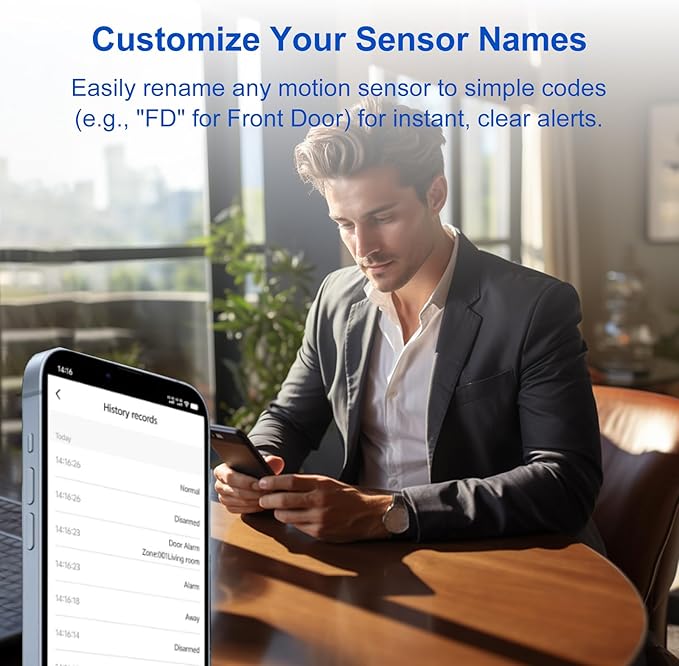 WiFi Wireless Alarm System for Home Security - 24/7 Protection Smart Home Devices 4.3" Touch Screen, GSM/4G+WiFi, App Instant Alerts, No Monthly Fee, Alexa Compatible for Villa, Kids Safety (8 pcs)
