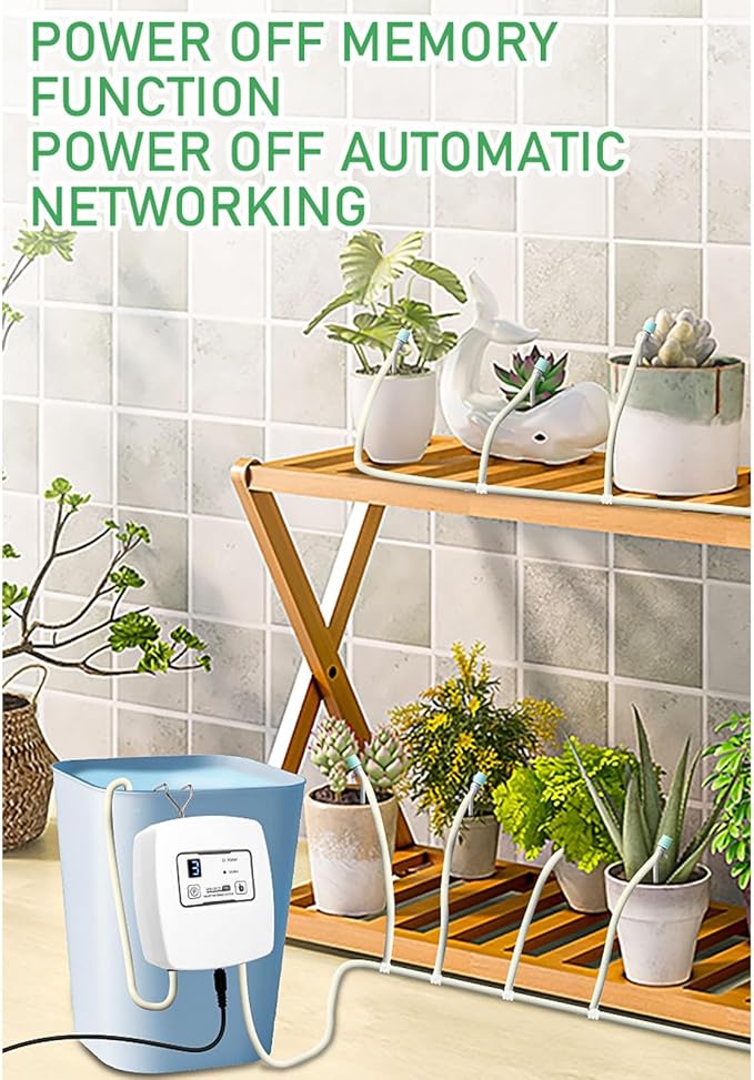Drip Irrigation System Smart Wireless Remote Control Automatic Timer Adjustable Pressure Garden Watering System for Potted Plants Balcony Gardens POM ABS 965g