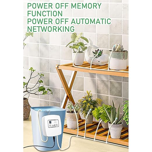 Smart Mobile Remote Timer, Drip Irrigation System, DC12V Adjustable Phone Control Automatic Timer Garden Watering System for Potted Plants Balcony (US Plug)