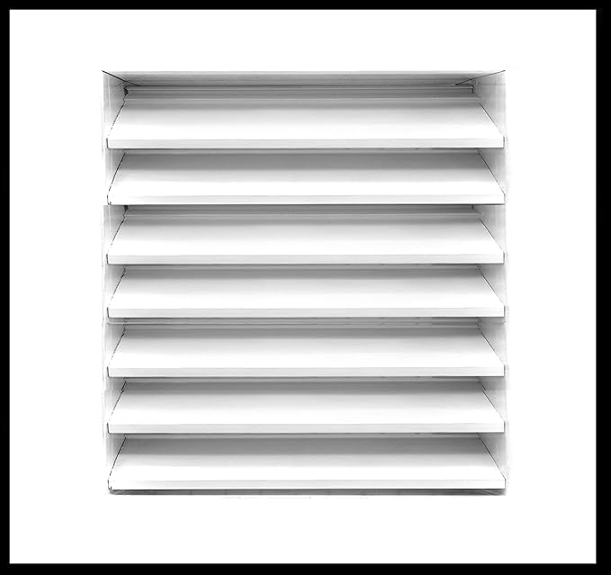 HVAC Premium 16''w X 16''h Aluminum Exterior Vent for Walls & Crawlspace - Rain & Waterproof Air Vent with Screen Mesh - HVAC Grille - White [Outer Dimensions 17.5"w x 17.5"h]