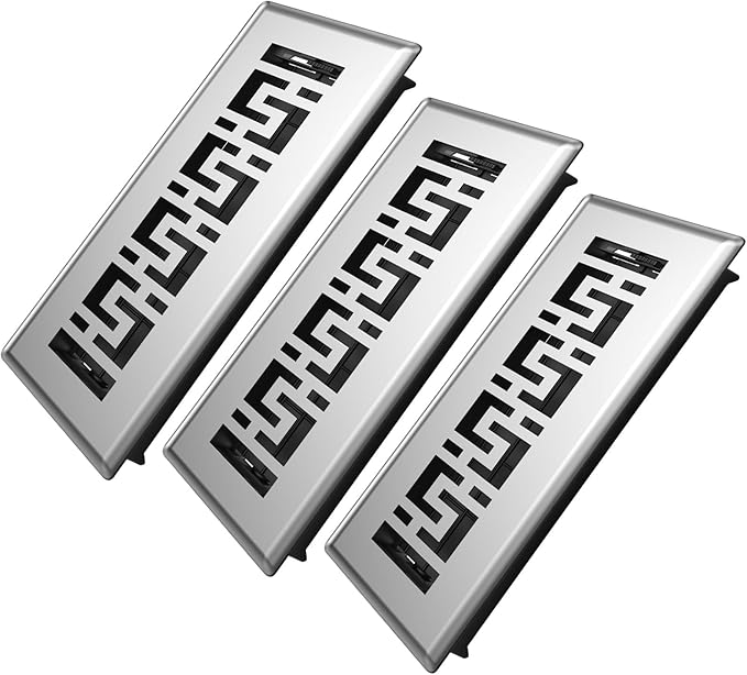 3 Pack Floor Register 2x10 Inches - Heavy Duty Walkable Steel Decorative Vent Covers for Home Floor Air Floor Vents Register Easy Adjust Air Flow with Scratch Resistant Finish