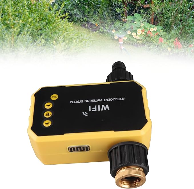 Generic WiFi Water Timer Outdoor Solar Powered Garden Hose Timer, Rain Sensor & App Control for Lawn Yard Drip Irrigation System