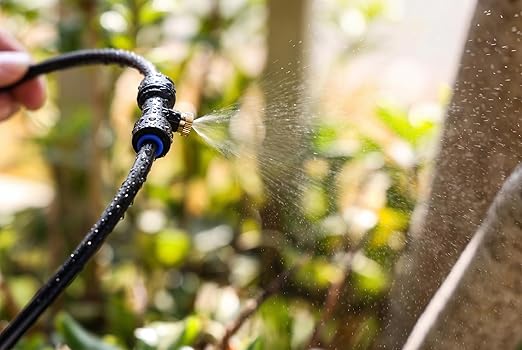 UNCO- Misting System, 39 FT, 11 Brass Mist Nozzles, 3/4" Brass Adapter, Misters for Outside Patio, Misting System for Patio, Garden, Greenhouse, Trampoline, Porch