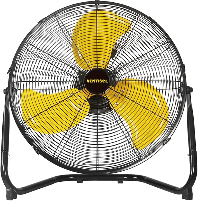 VENTISOL 18 Inch Portable Floor Fan, 3 Speed Metal Industrial Shop Fans with 360° Tilt, 4100 CFM High Velocity Heavy Duty Fan for Home Bedroom, Garage, Workshop