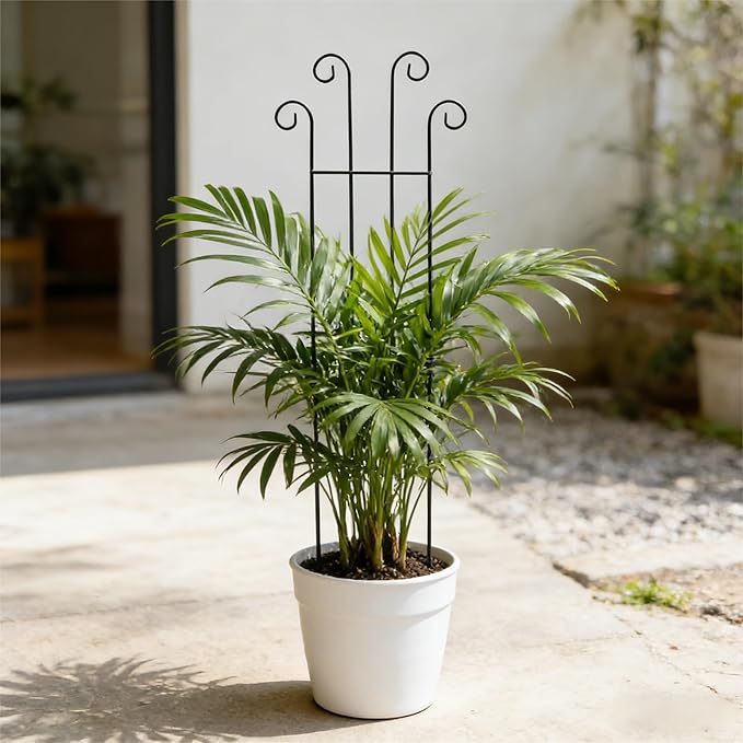 32.6inch Plant Trellis for Pot Climbing Plants Indoors & Outdoor, Garden Trellis for Potted Plants, Rust-Proof Metal Sturdy Yet Gentle Climbing Stakes Support for Ivy Pothos Hoya Monstera (4pcs)