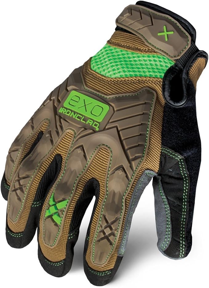 Ironclad EXO Motor Impact Glove; Work Gloves, TPR Impact Protection, (1 Pair), EXO2-PIG-06-XXL Brown