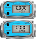 Flow Meter Electronic Flowmeter Digital(2pcs Blue Flowmeter)