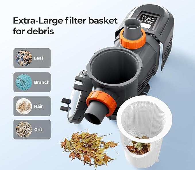 2.5 HP Pool Pump,Variable Speed with Self-Primming Above/Inground Pool Pump 10567 GPH with Timer 220-240V